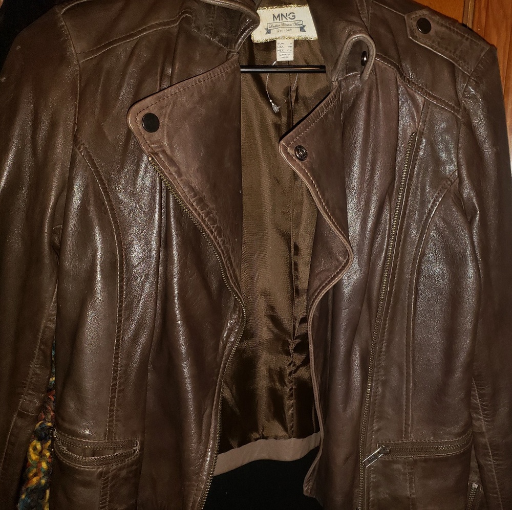 MNG LEATHER JACKET (WAIST LENGTH)